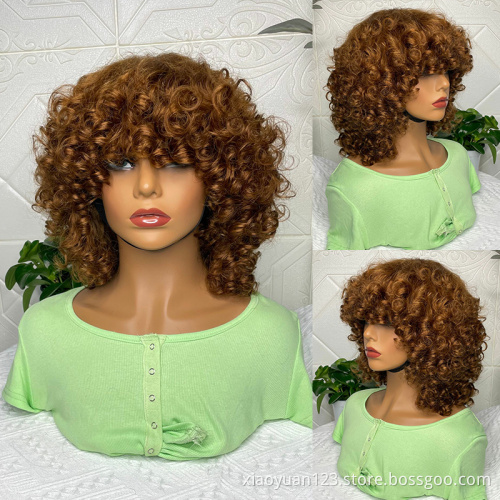 Wholesale Brazilian Unprocessed Natural Ombre Curly Bob Glueless Transparent HD Full Lace Front 100% Virgin Human Hair Wigs